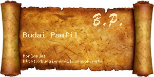Budai Pamfil névjegykártya