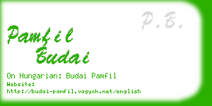 pamfil budai business card